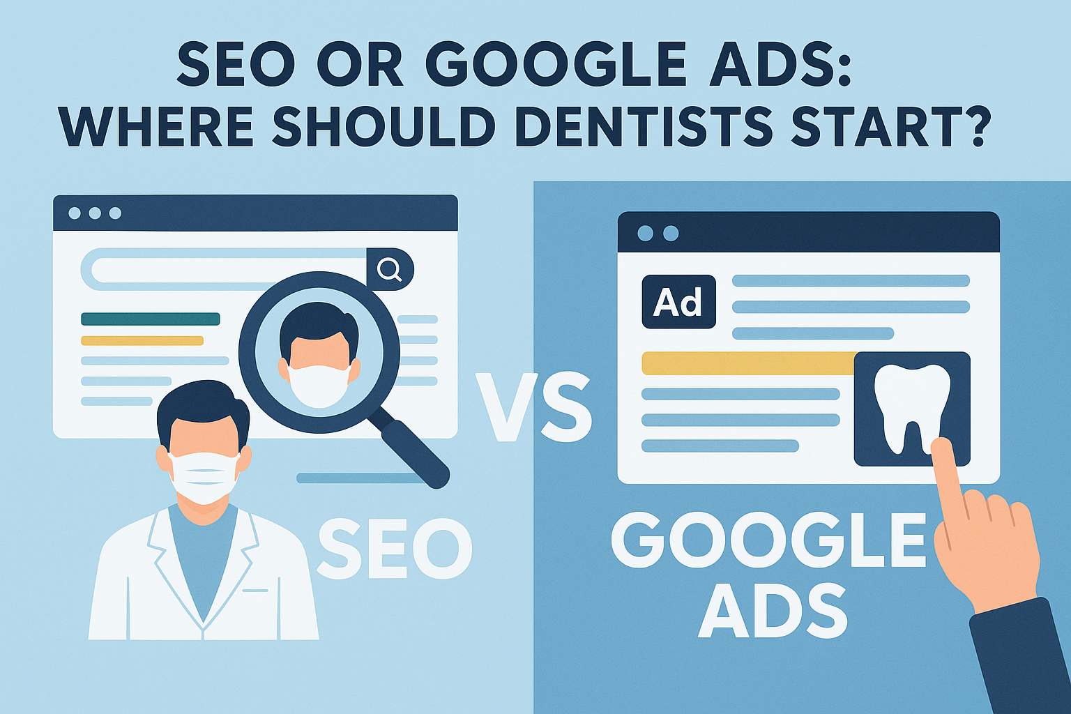Dental Digital Marketing Agency for Dentists - SEO vs Google Ads Guide